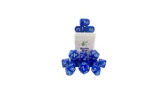 Set Of 15 Dice w/ Arch'd4: Marble Blue W/ White